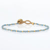 Lulu Stone Dot perlevævet armbånd blå chalcedon