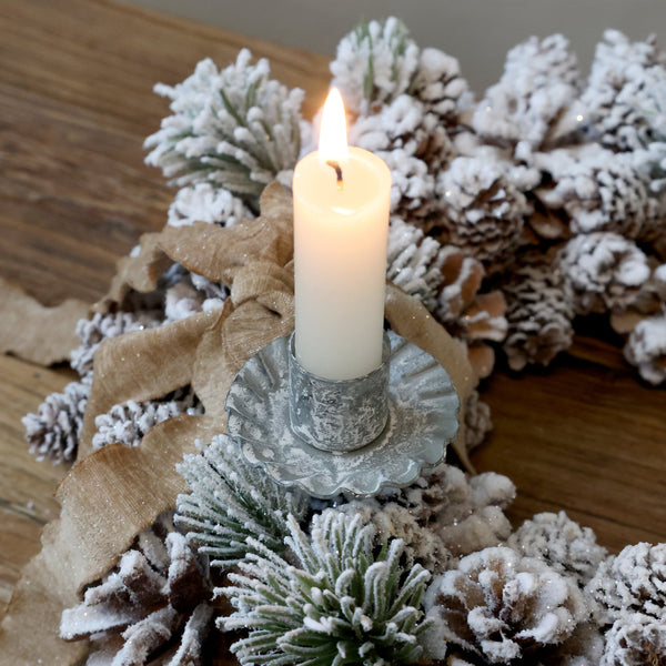 Lysholder med spyd antique zink