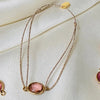 Magali lurex Armbånd pink turmalin