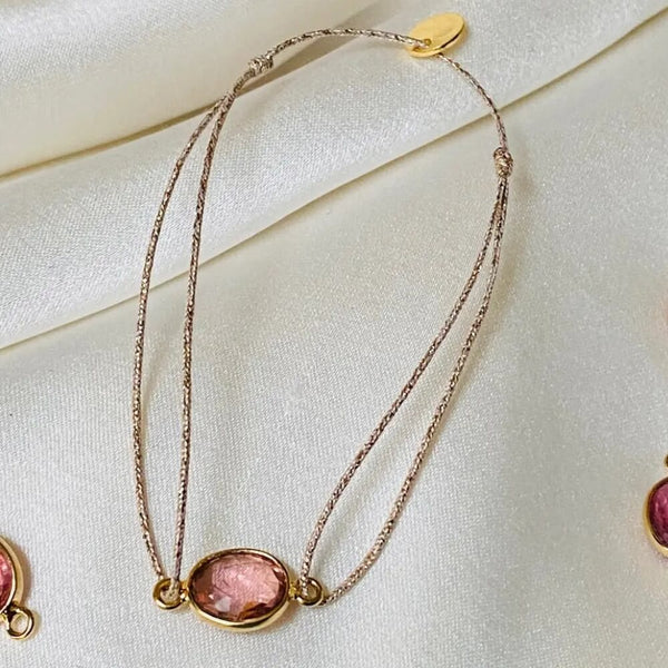 Magali lurex Armbånd pink turmalin