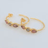 Oaklyn forgyldte Hoop Øreringe labradorit & cherry Quartz