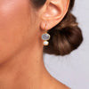 Primrose forgyldte Øreringe med perle & aqua chalcedon