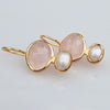 Primrose forgyldte Øreringe med perle & rosaquartz