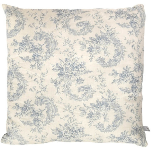 Pude Magnolia lys blå blomsterprint 50 x 50 cm