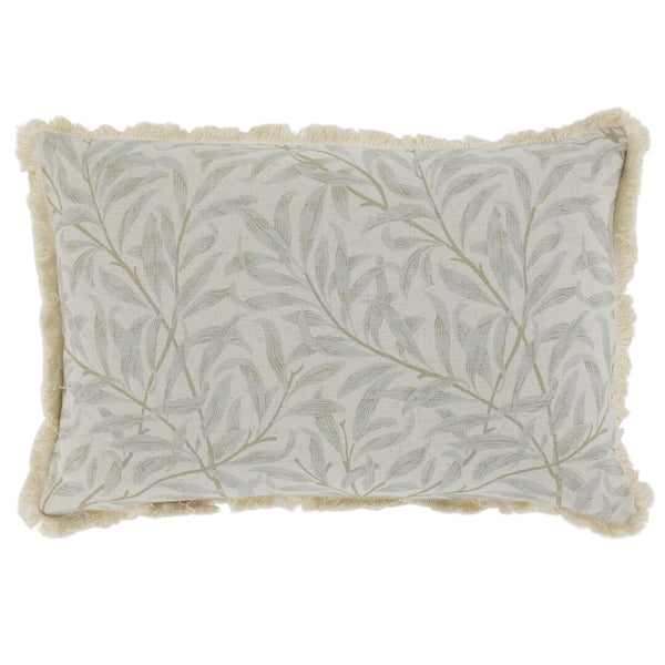 Pudebetræk aflangt med blade og frynser