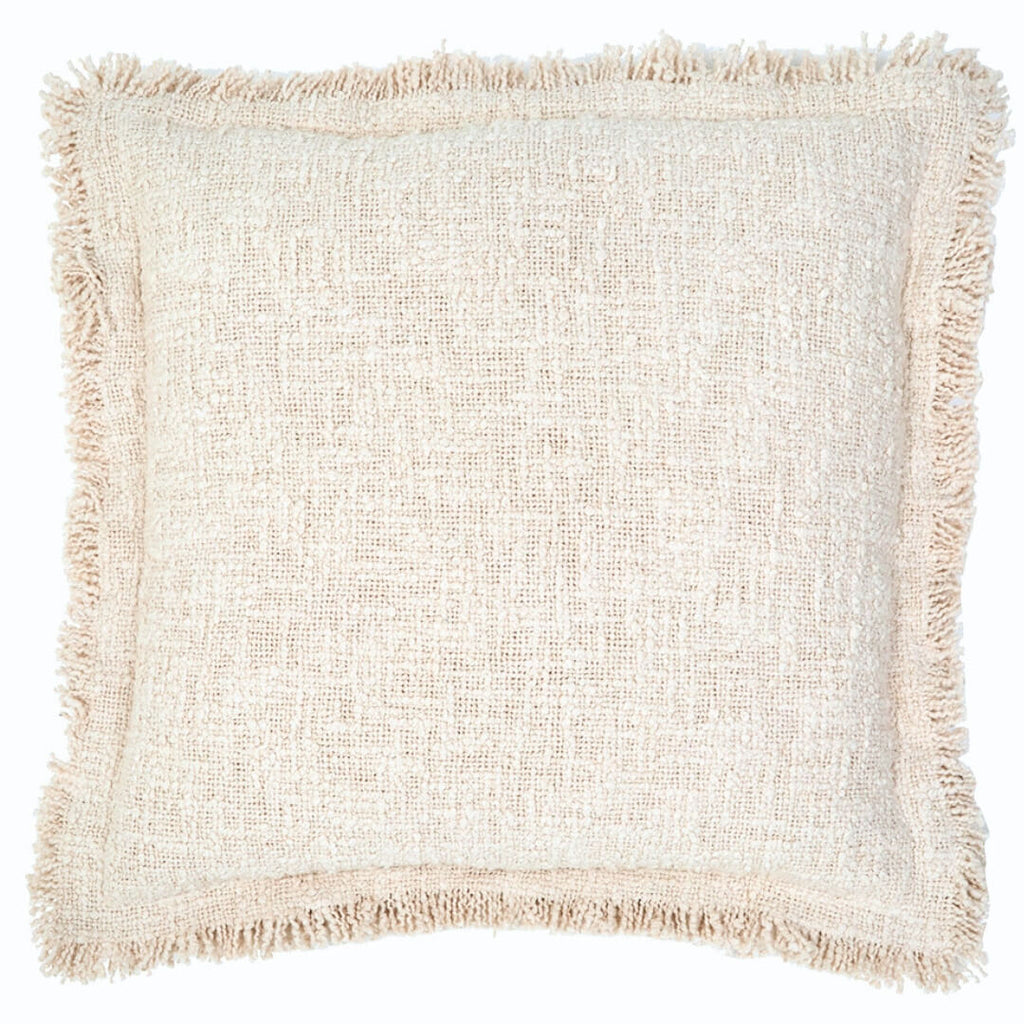 Pudebetræk cremehvid med frynser