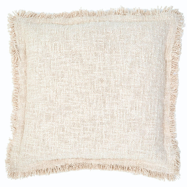 Pudebetræk cremehvid med frynser