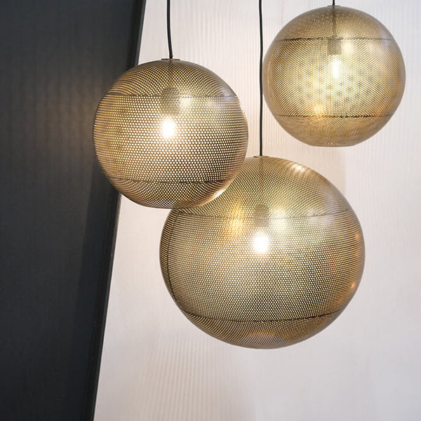 Rund loftlampe mat messing