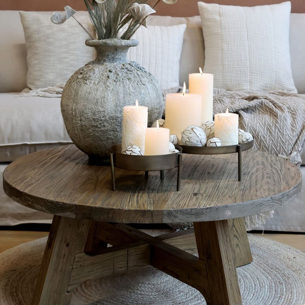 Rundt Sofabord i genbrugstræ