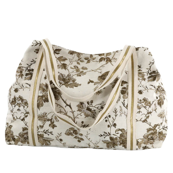 Stor Shopper Taske mønster guld/creme