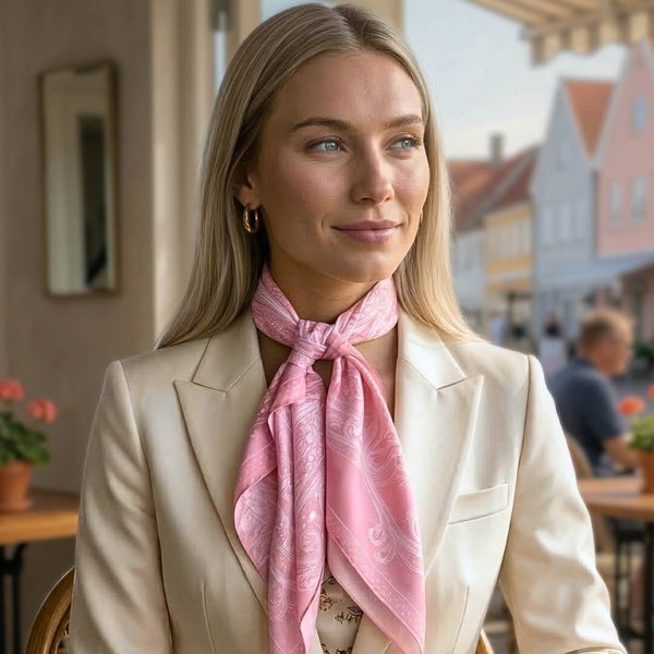 Silky bandana Tørklæde satin lyserød