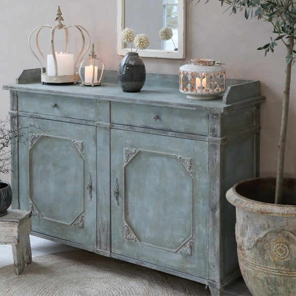 Skænk med låger & skuffer sart turkis