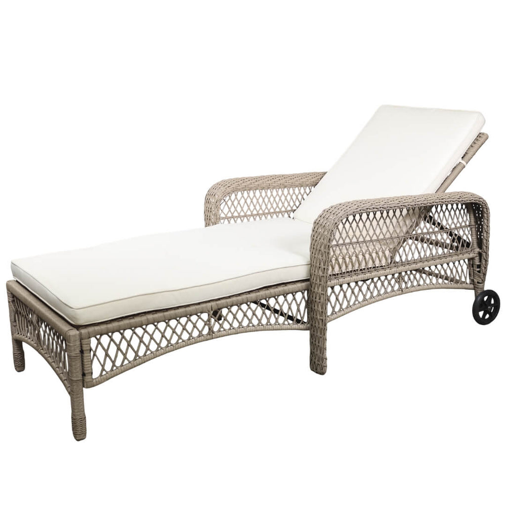 Solvogn naturfarvet flet med hynde