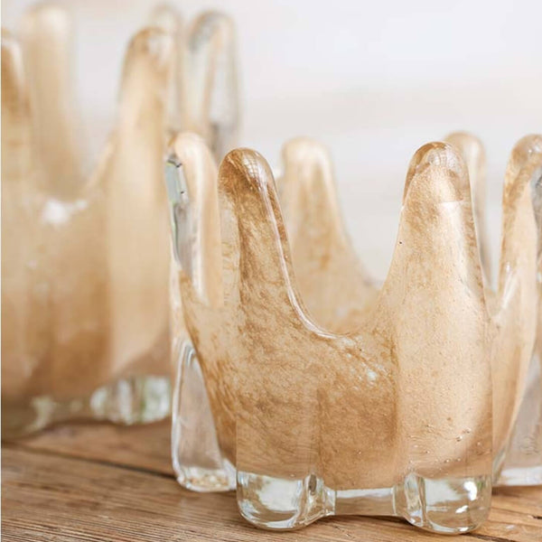 Ayla stor Fyrfadsstage glas brun