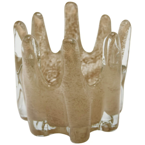 Ayla stor Fyrfadsstage glas brun 15 cm