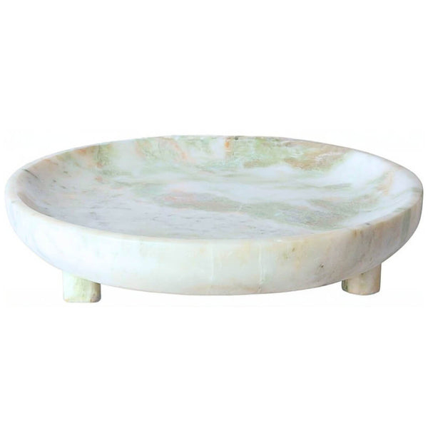 Stor Marmor Skål på fødder grøn onyx