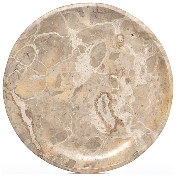 Stor Marmor Skål på fødder beige