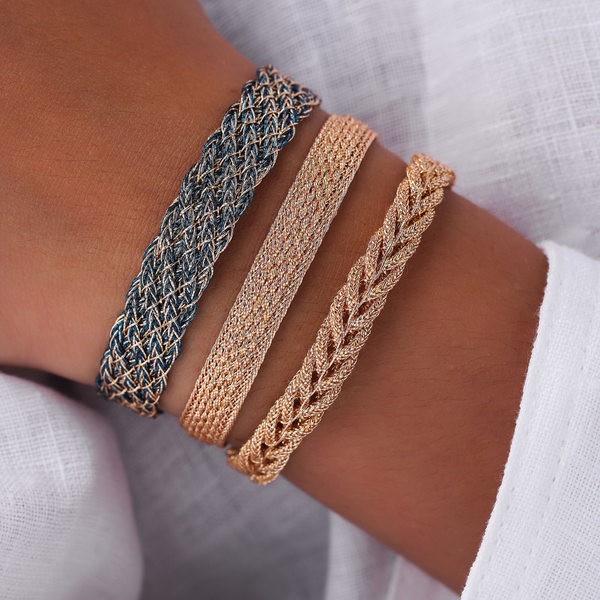 The Braided flettet Armbånd rosa guldfarvet