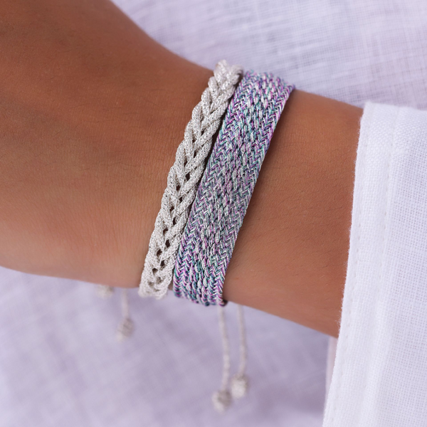 The Braided flettet Armbånd sølvfarvet