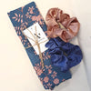 Mulepose med Blomster Print blå/rosa