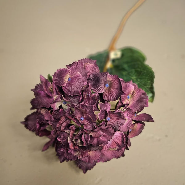 Kunstig Hortensia Blomst mørklilla