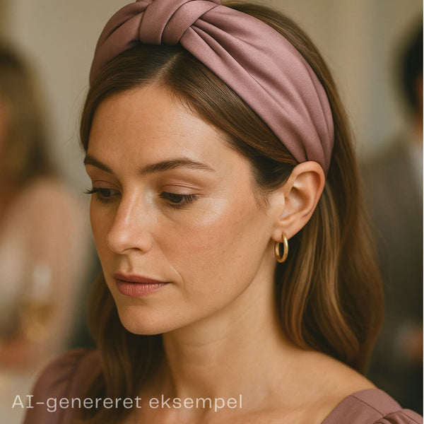 Lauren Bred Satin Hårbøjle med Knude mauve
