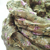 Blomstret tørklæde armygrøn