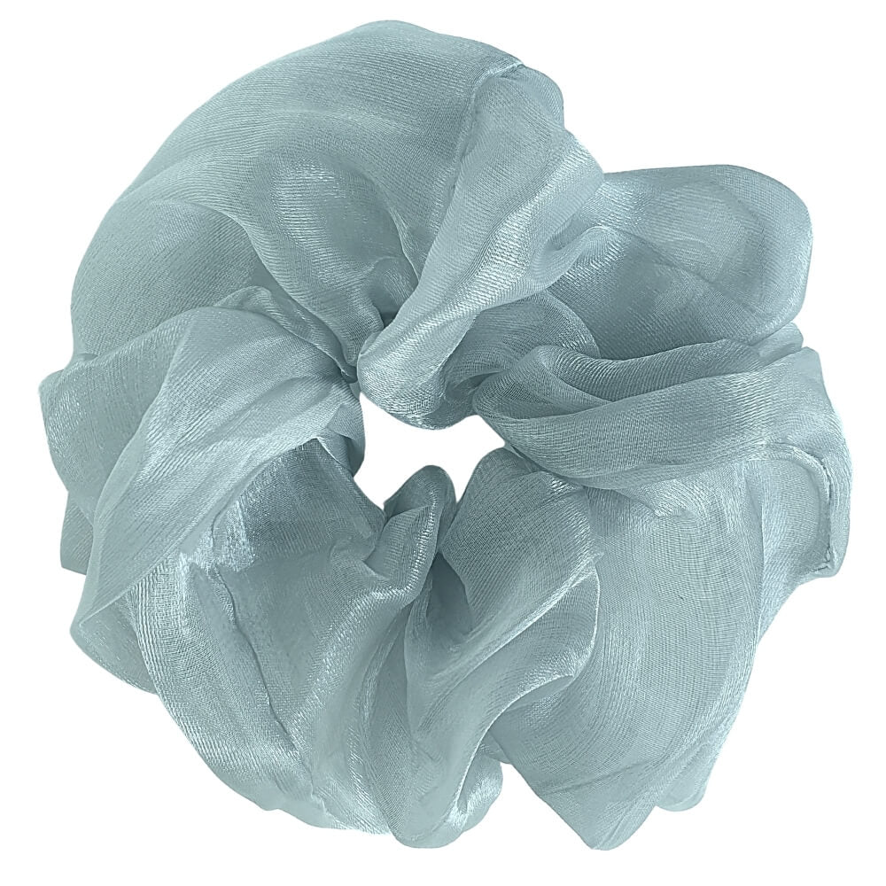 oversize organza scrunchie silver