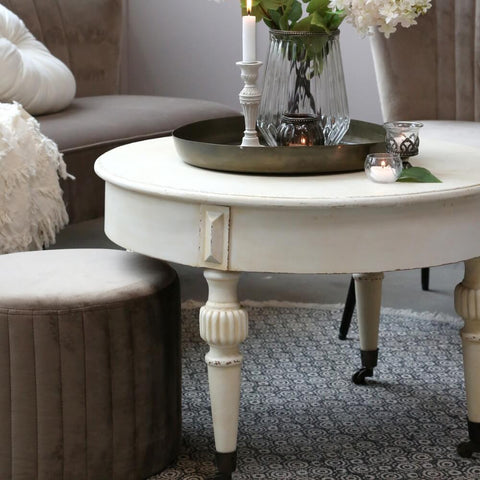 Marie Antoinette Rundt Sofabord hvid